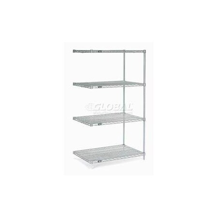 Global Equipment Nexel    Stainless Steel Wire Shelving Add-On 36"W x 24"D x 86"H A24368S